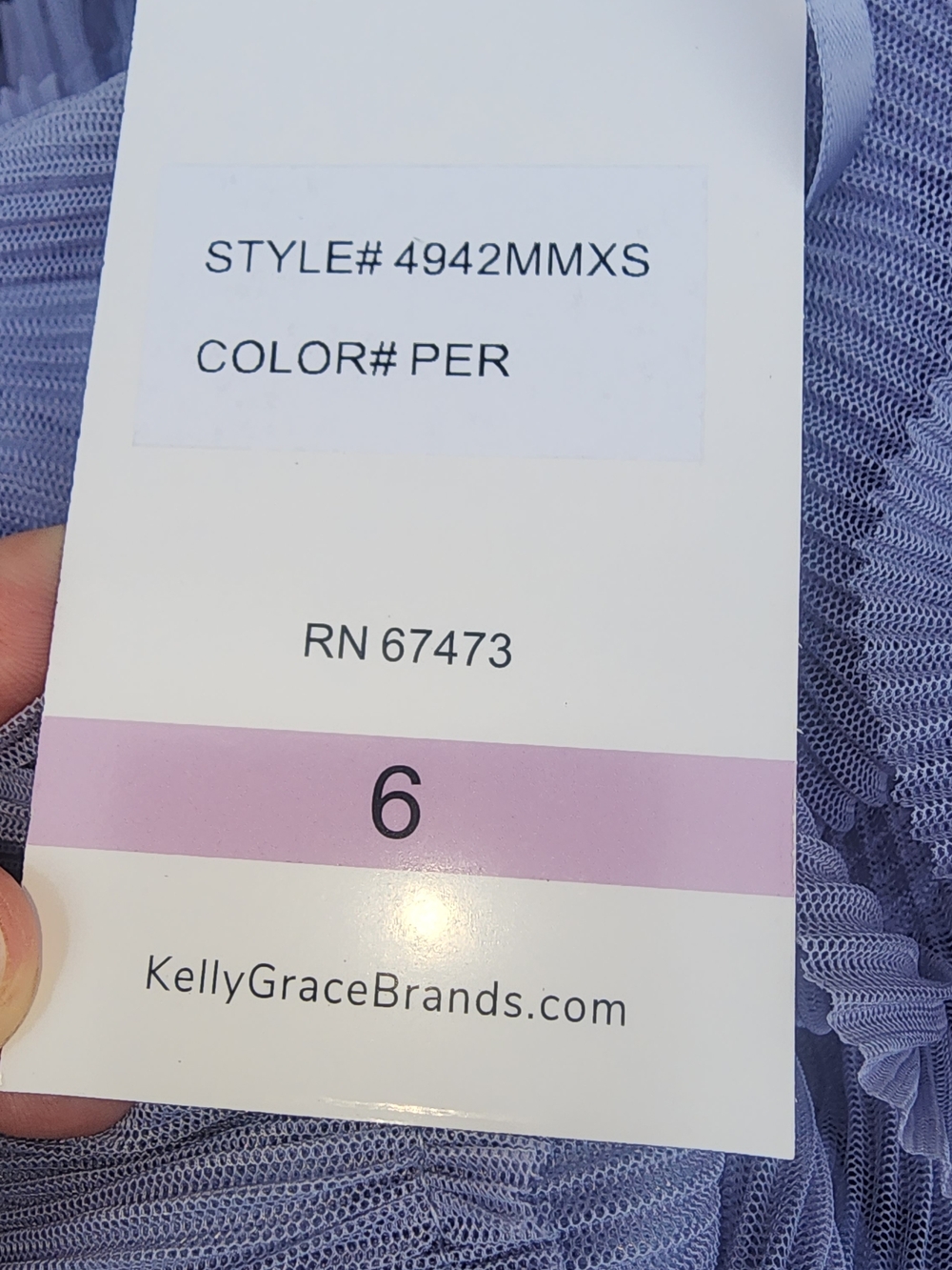 Taylor Dusty Light Purple  Mesh Maxi Dress - Picture 7 of 9